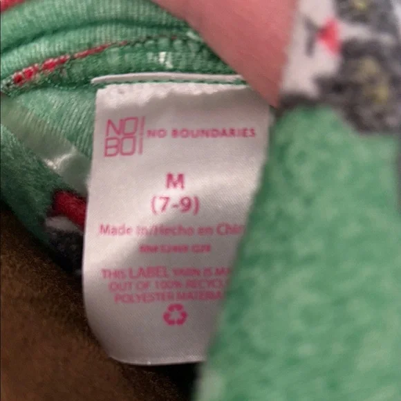 No Boundaries Green and Red Holiday Sweatshirt - Picture 2 of 5